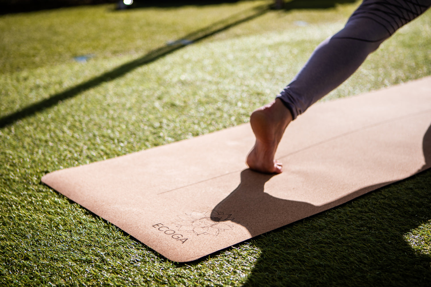 Eco-friendly exercise mat made from natural cork