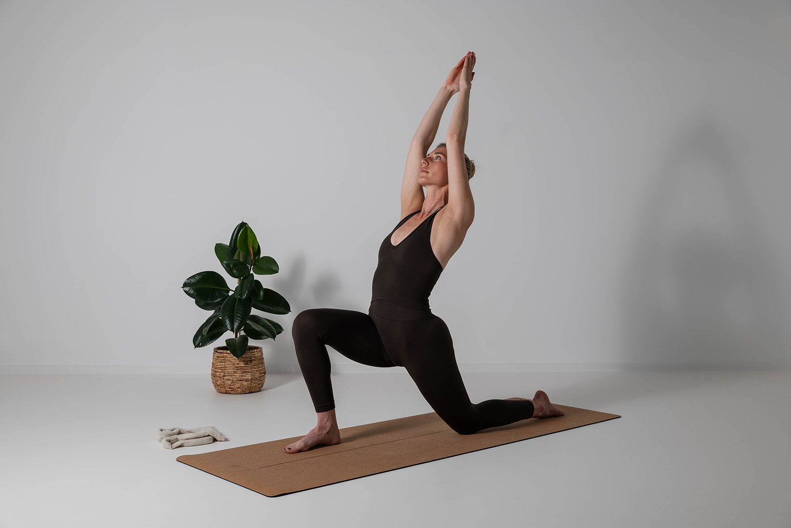 Low lunge on an Ecoga cork yoga mat